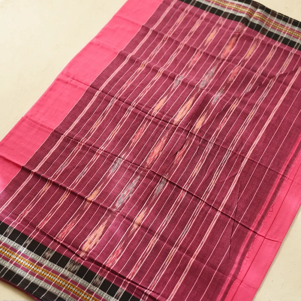 Cotton weaves ~ Ikat Saree Pink 
