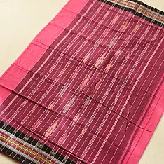 Handlom Cotton Saree | IKAT Pallu ( Pink )
