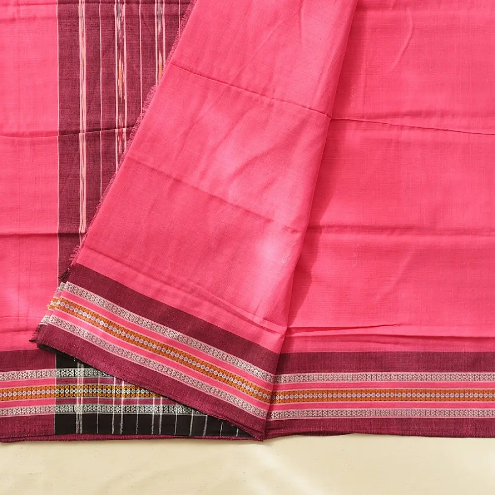 Cotton weaves ~ Ikat Saree Pink 