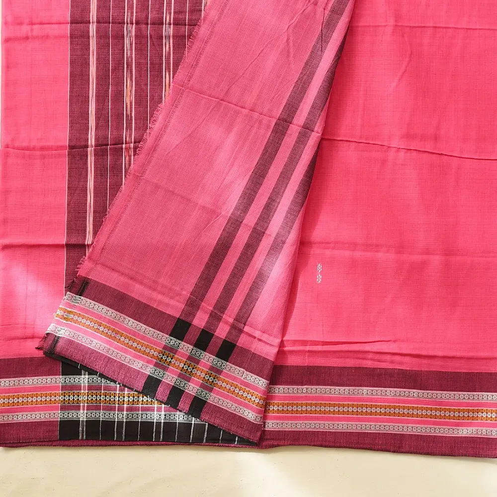 Cotton weaves ~ Ikat Saree Pink 