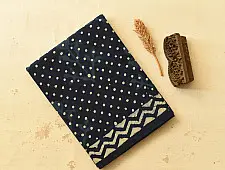Sunday Afternoon ☕ Block Printed Cotton Dabu ~ Doted Indigo Saree