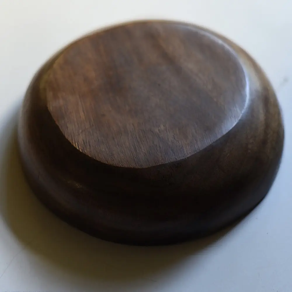 handmade wooden big bowl with wide shallow shape and natural wood finish