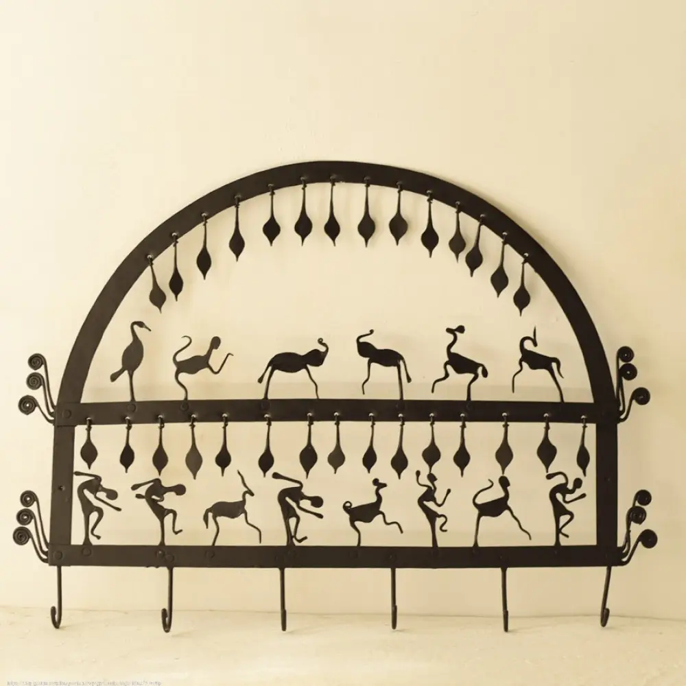 shop  Wrought Iron ~ Leaf & Deer Lamp Holder Hanging 