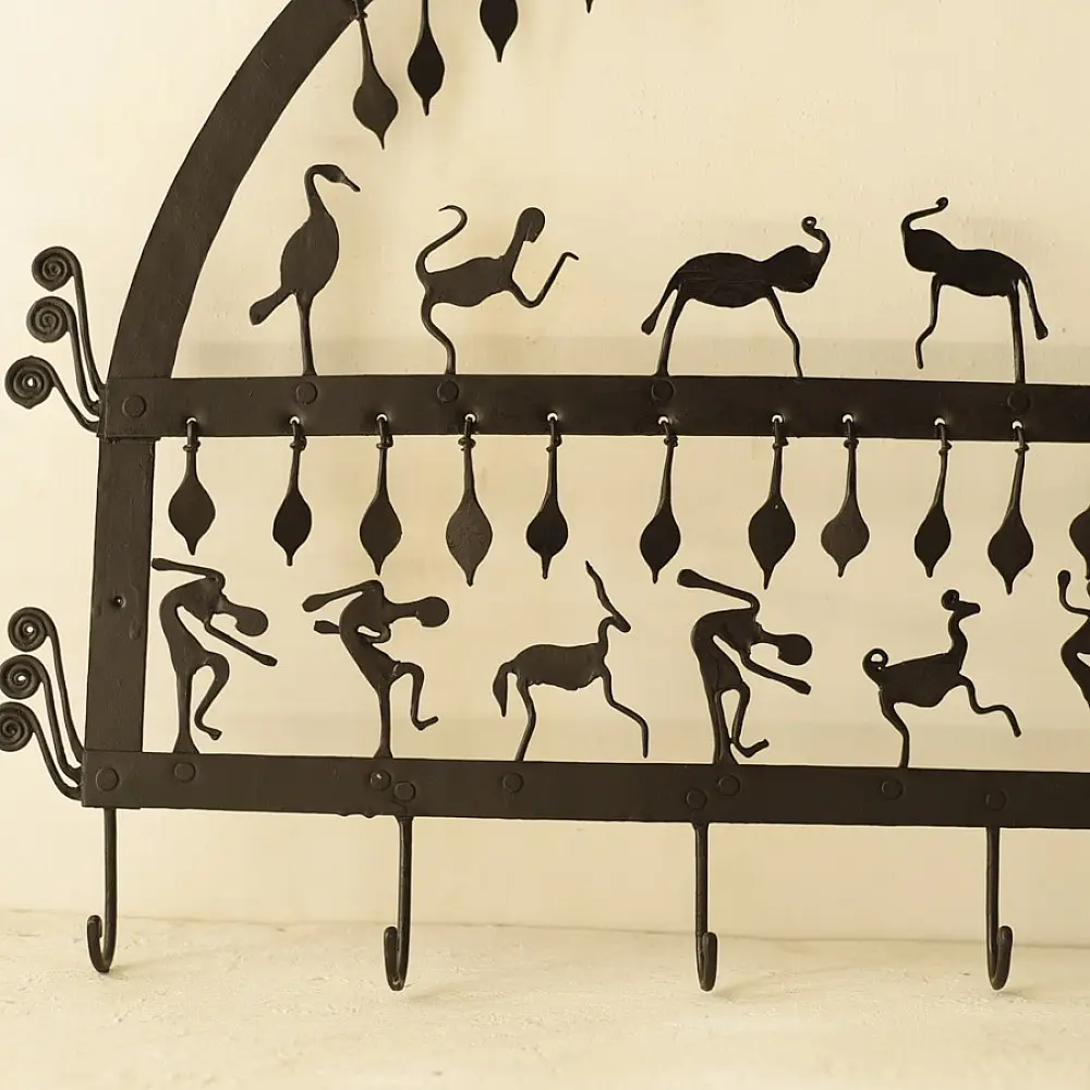 shop  Wrought Iron ~ Leaf & Deer Lamp Holder Hanging 