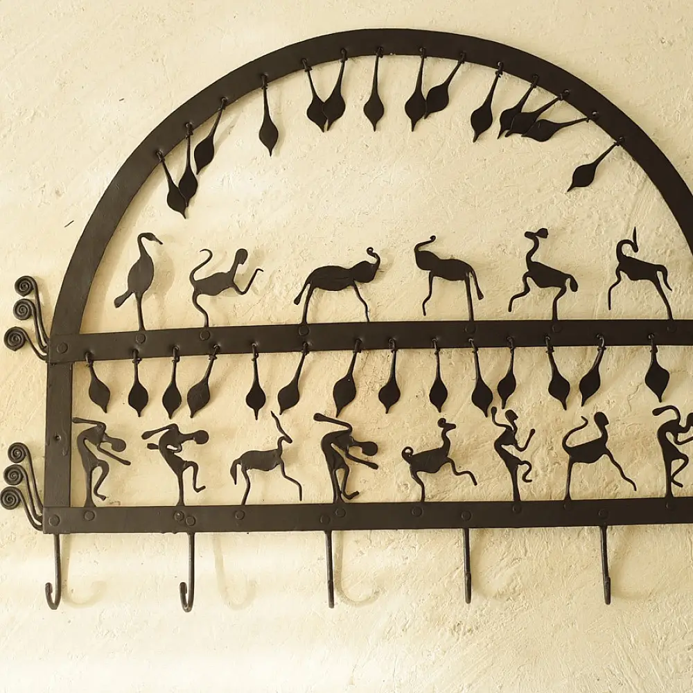 shop  Wrought Iron ~ Leaf & Deer Lamp Holder Hanging 