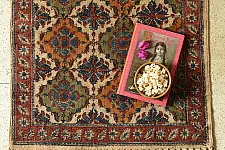 A finite infinity ❧ Kalamkari Natural Color Dhurrie ( 2 X 4 ) - V