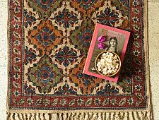 A finite infinity ❧ Kalamkari Natural Color Dhurrie ( 2 X 4 ) - V