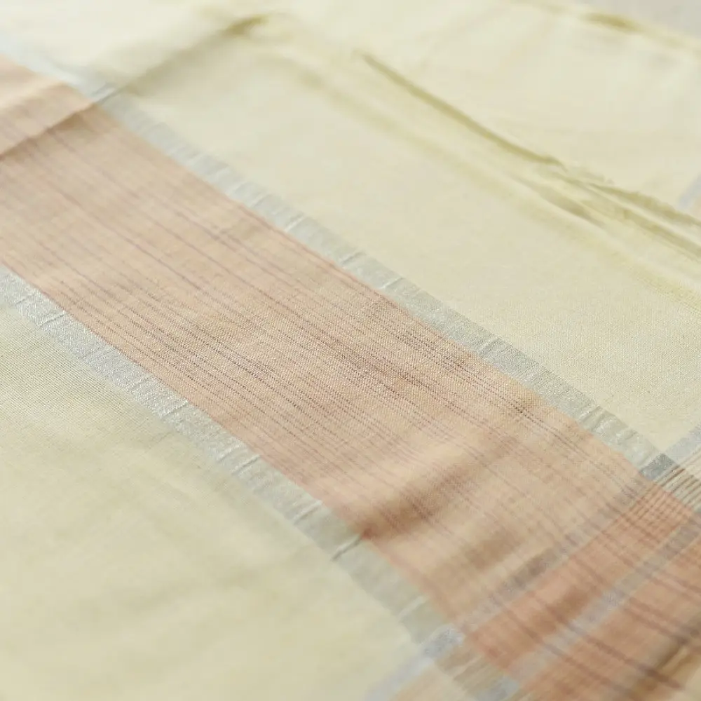 shop Handloom Cotton x Cotton Dhoti Khes - Zari Border