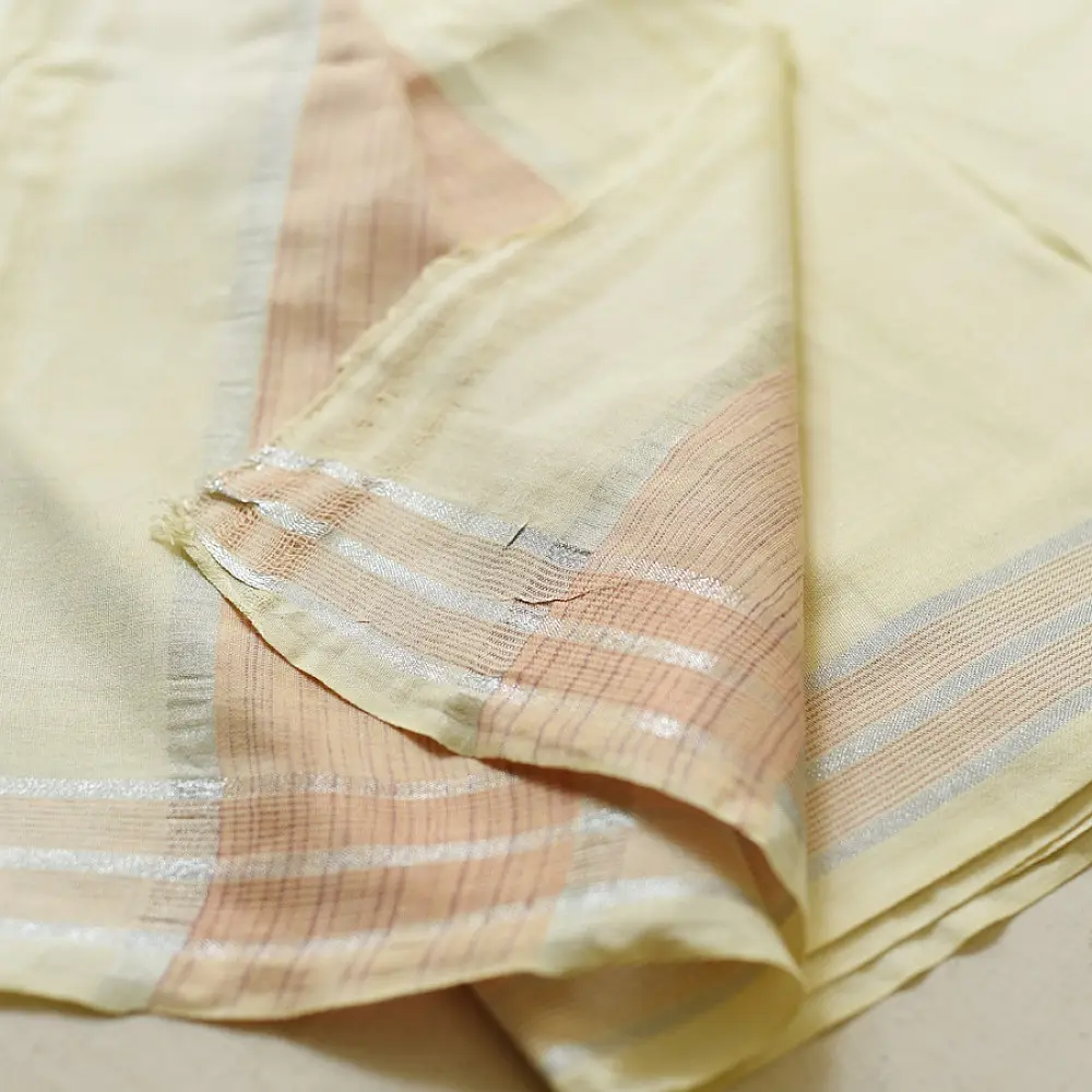 shop Handloom Cotton x Cotton Dhoti Khes - Zari Border