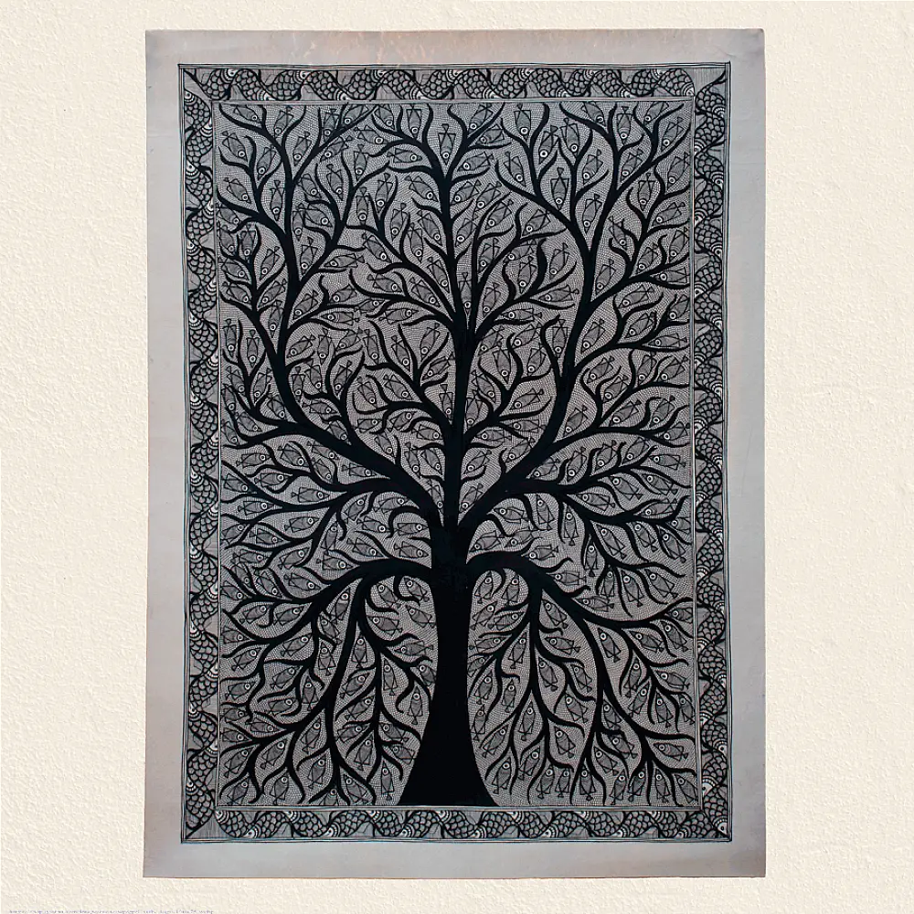 shop Madhubnai Painting- Matasya Tree of Life
