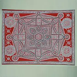 Mandana Art - Painting  (Red)