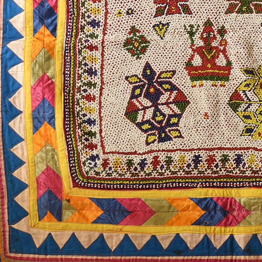Saurashtra Region Beaded Old & Antique Wall Hanging - A