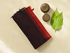 Sadaa . सदा ✡ Handloom Begampuri Cotton Saree With Woven Border - Violet Color