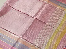कमला | Handloom Cotton Saree | Zari . Pink
