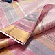 handloom pure cotton saree in soft baby pink featuring subtle fine stripes contrast woven zari border and handcrafted turquoise blue tassels on pallu