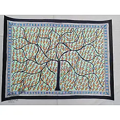 Madhubani painting | Tree of Life - Leaf or Birds