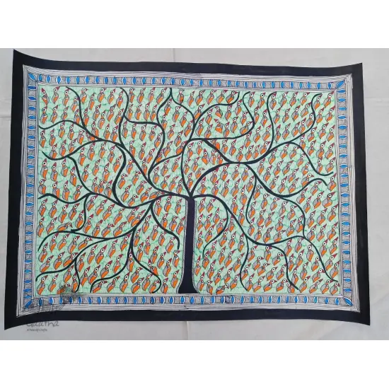 shop Madhubani painting| Tree of Life - Leaf or Birds