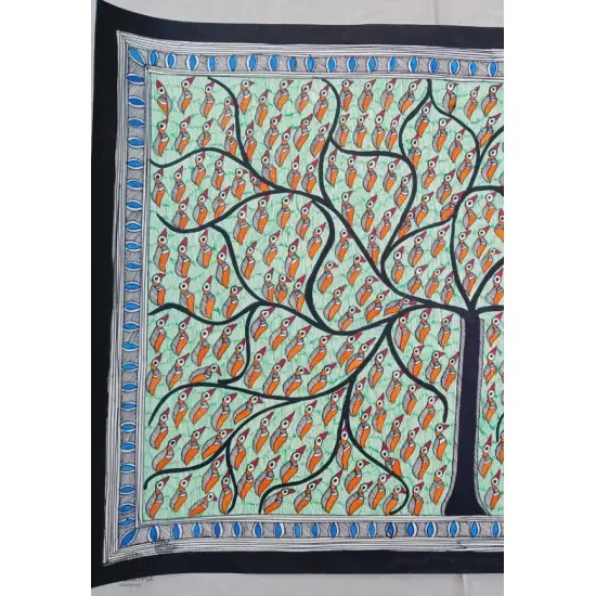 shop Madhubani painting| Tree of Life - Leaf or Birds