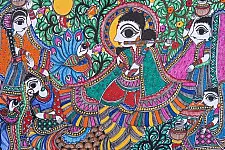 Madhubani painting | Krishnasakhi