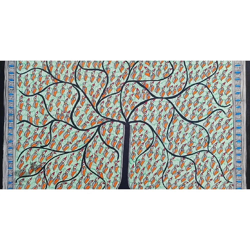 shop Madhubani painting| Tree of Life - Leaf or Birds