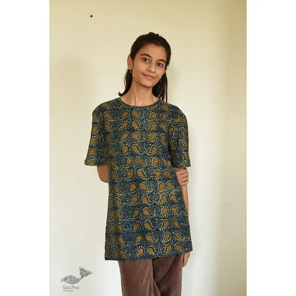 buy ajrakh hand block printed Unisex  tshit