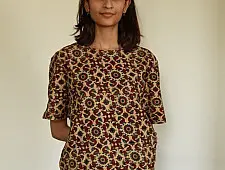 Hand Block Printed Unisex Ajrakh T-shirt