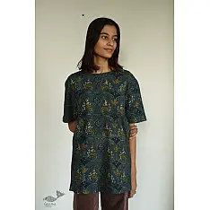 Block Printed & Indigo Dyed ~ Ajrakh Cotton T-shirt