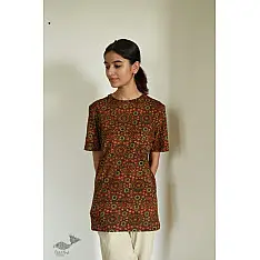 Ajrakh T-shirt - Block Printed & Natural Dyed