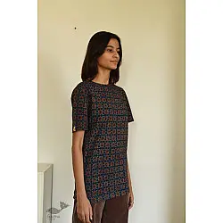 Ajrakh Cotton T-shirt - Block Printed