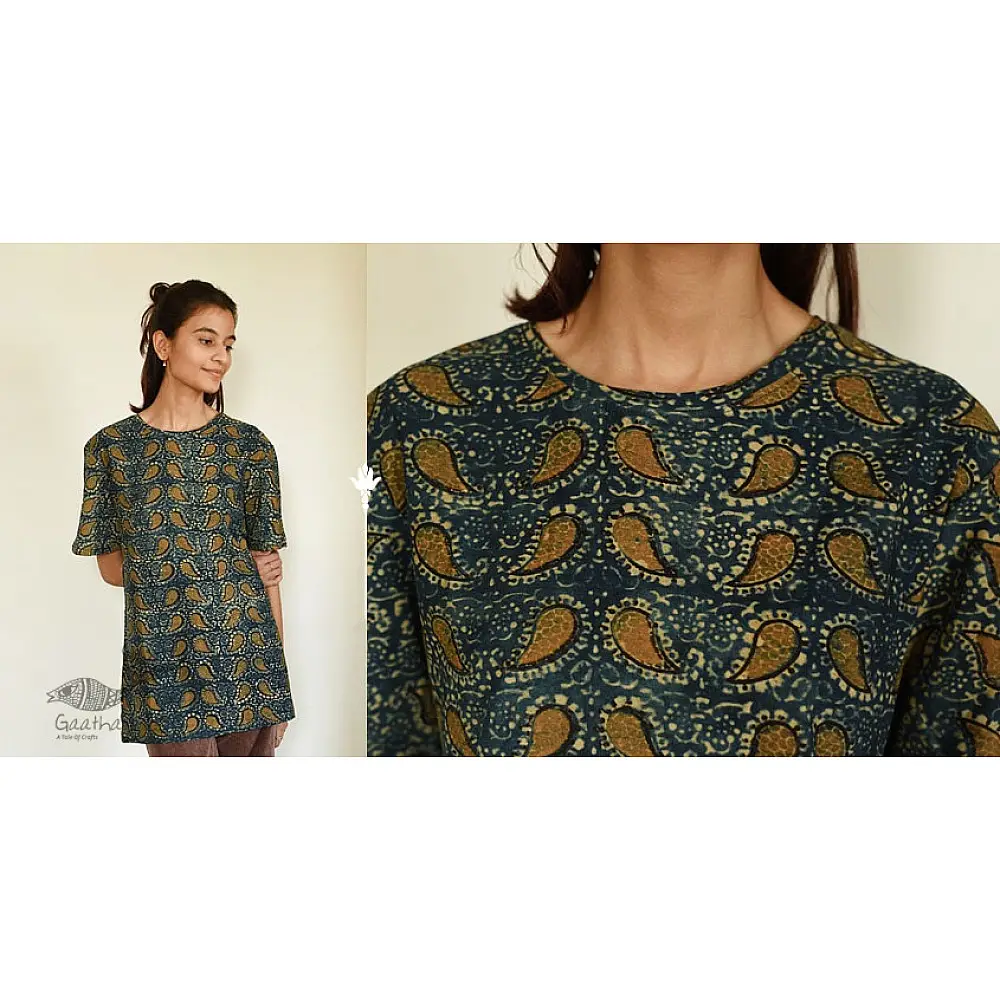 buy ajrakh hand block printed Unisex  tshit