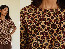 Hand Block Printed Unisex Ajrakh T-shirt