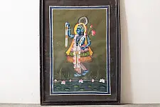 Memory Lines | Indian Antique Painting | Yamuna ji  ( With Frame) 