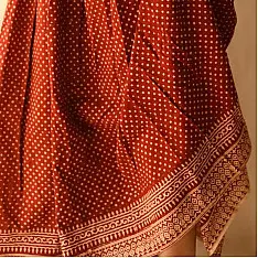 Flowers in a River - Jawariya Block Printed Long Skirt / Ghagra - A