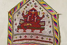 Prachin . प्राचीन | Antique Wall Decor Ganesh - Bead Work Chakda