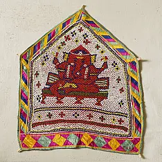 Prachin . प्राचीन | Antique Wall Decor Ganesh - Bead Work Chakda