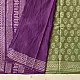 shop Bagru Block Printed Cotton Green Saree With Purple Pallu