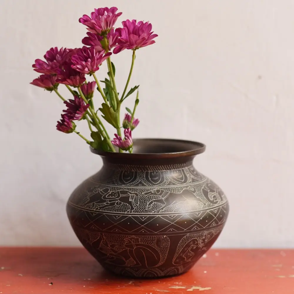 Shop Khajuraho Carving on Brass Lota