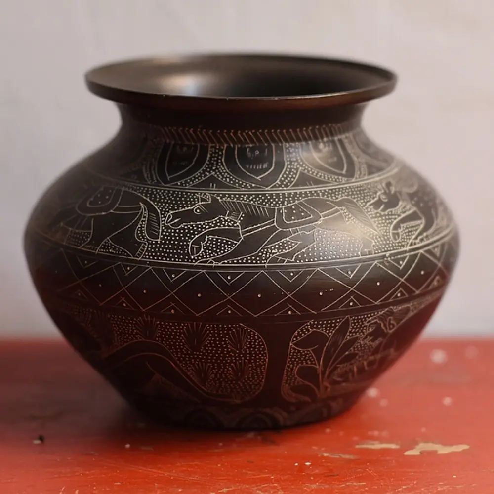 Shop Khajuraho Carving on Brass Lota