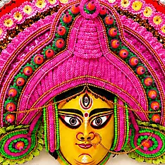 Mukhauta . मुखौटा : Handmade Wall Hanging Chhau Mask - Ambika