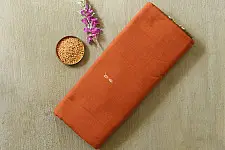 Handlom Cotton Saree | IKAT Pallu ( Rust orange )