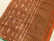 Handlom Cotton Saree | IKAT Pallu ( Rust orange )