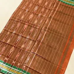 Handlom Cotton Saree | IKAT Pallu ( Rust orange )