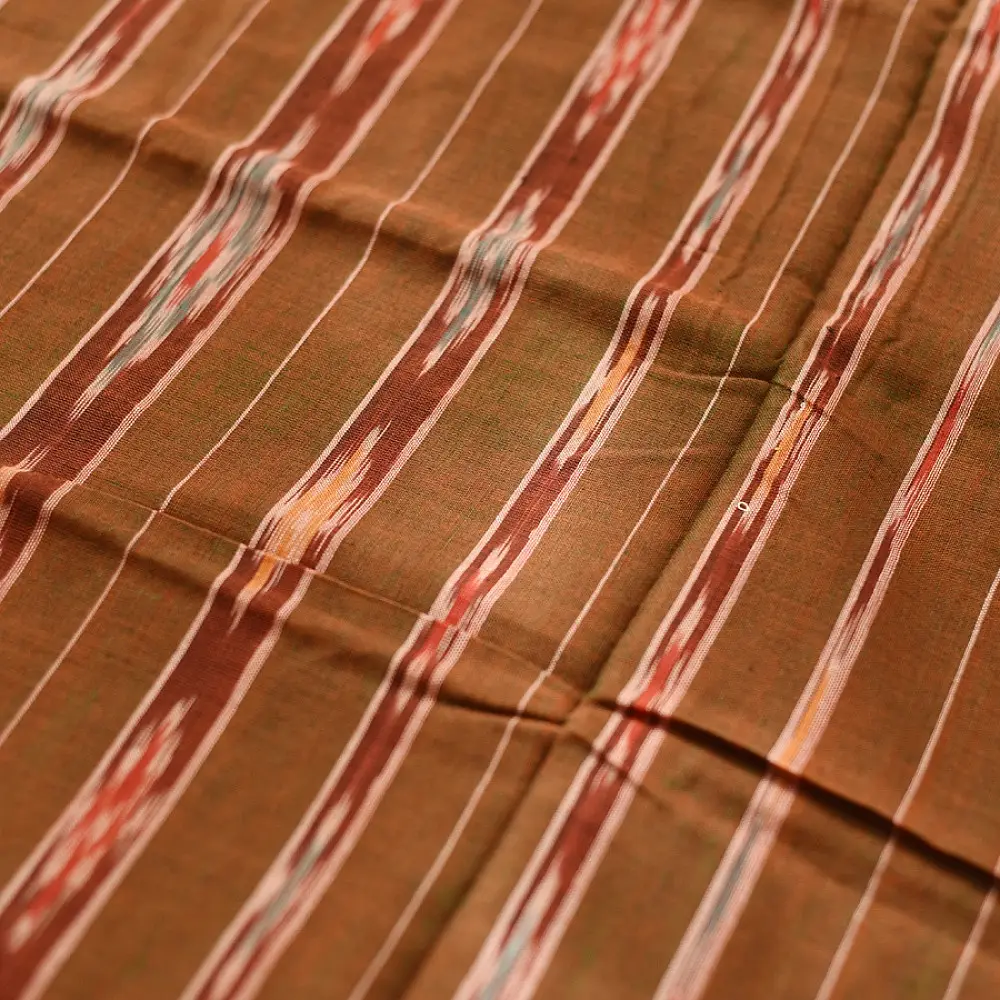 Cotton weaves ~ Ikat Saree Rust orange