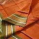 Cotton weaves ~ Ikat Saree Rust orange