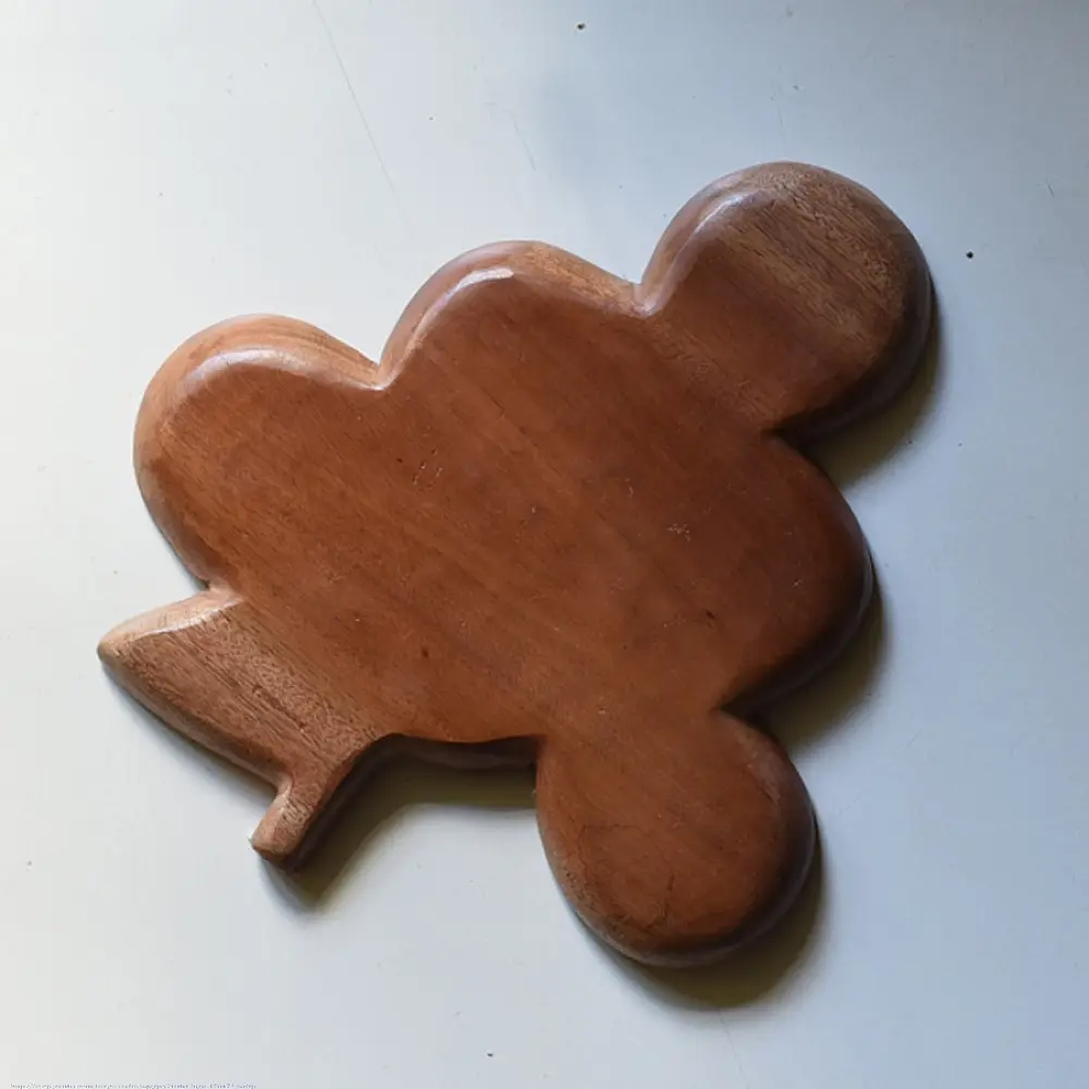 handmade wooden grapes shaped platter with round compartments