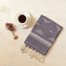 Aamaya . आमाया | Handloom Soft Cotton Jamdani Light Purple Stole 