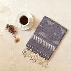 Aamaya . आमाया | Handloom Soft Cotton Jamdani Light Purple Stole 
