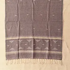 Aamaya . आमाया | Handloom Soft Cotton Jamdani Light Purple Stole 
