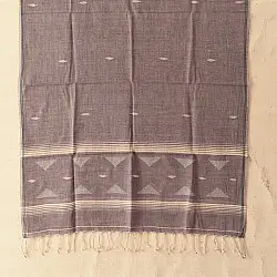 Aamaya . आमाया | Handloom Soft Cotton Jamdani Light Purple Stole 