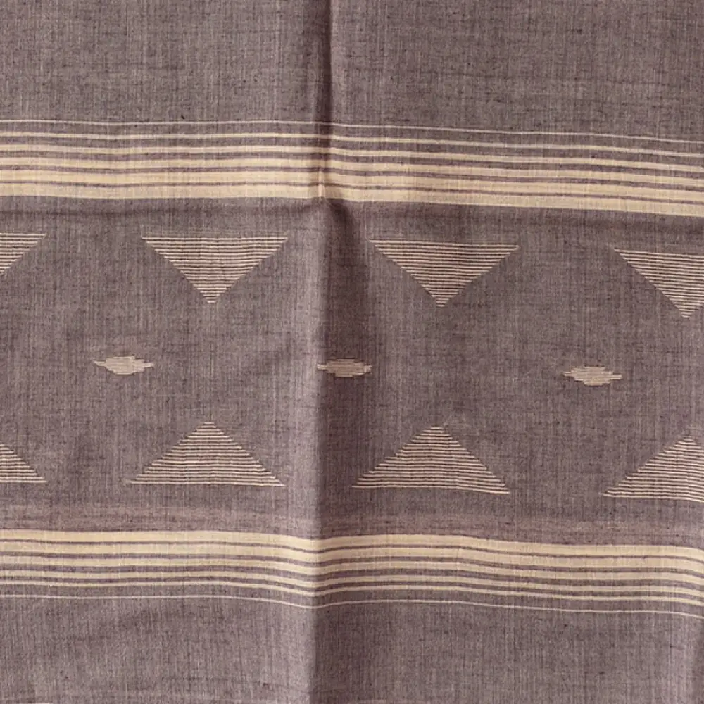 shop Handloom Soft Cotton Jamdani Light Purple Stole